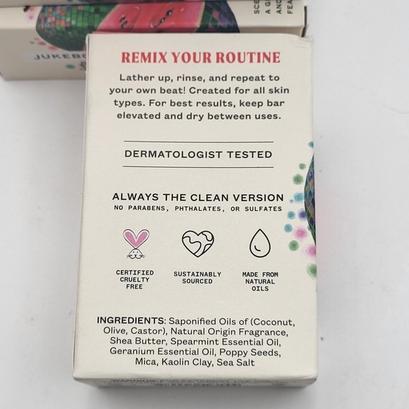 Lot of 4 Jukebox Watermelon Disco Natural Body Bar Soap 4.5oz Heavy Scrub - Picture 4 of 5